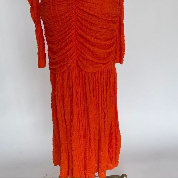 GANNI Ruched Lace Midi Dress - Picture 7 of 14